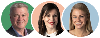 pension expert portraits with coloured background